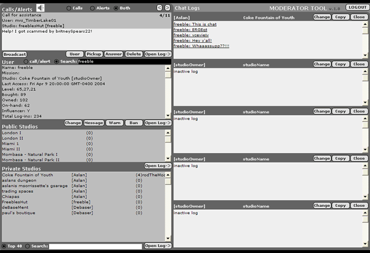 Moderation Tool screenshot